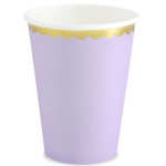 6 Bicchieri Lilla con Bordo Oro