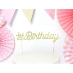 Cake Topper 1st Birthday Oro Glitter