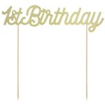 Cake Topper 1st Birthday Oro Glitter