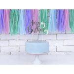 Cake Topper Happy Birthday Argento