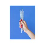 10 Cannucce Celeste Pastello e Oro in Carta