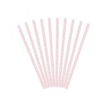 10 Cannucce Rosa con Pois Bianchi in Carta