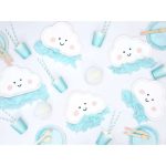 10 Cannucce Celesti e Bianche a Righe in Carta