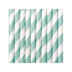 10 Cannucce Verde Acqua-Tiffany e Bianche a Righe in Carta