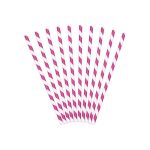 10 Cannucce Fuxia e Bianche a Righe in Carta