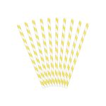 10 Cannucce Gialle e Bianche a Righe in Carta