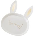 8 Piatti Coniglietto Bianco e Oro