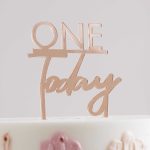 Cake Topper "One Today" Rose Gold