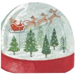 16 Tovaglioli Palla di Vetro con Neve