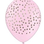 Palloncino 12" Rosa Con Coriandoli  Oro