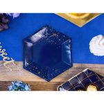 6 Piatti Esagonali Blu e Oro