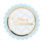8 Piattini Celeste e Oro "Il Mio Battesimo"
