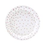 6 Piattini Bianchi con Coriandoli Rose Gold