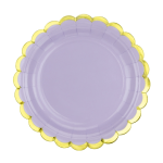 6 Piattini Lilla con Bordo Oro