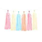Tassel Garland Rosa, Crema, Celeste, Pesca