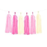 Tassel Garland Rosa Fuxia Crema
