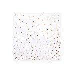 20 Tovaglioli Bianchi con Coriandoli Rose Gold