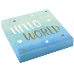 16 Tovaglioli Celesti Hello World