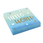 16 Tovaglioli Celesti Hello World