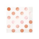 16 Tovaglioli Bianchi Pois Rose Gold