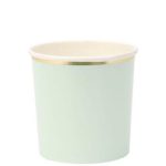 8 Bicchieri Piccoli Colori Misti con Bordo Oro