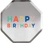 8 Piatti Argento Happy Birthday