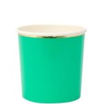 8 Bicchieri Piccoli Colori Misti con Bordo Oro