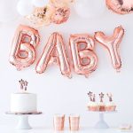Palloncini Scritta "Baby" Rose Gold
