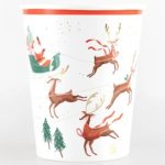 8 Bicchieri Babbo Natale con Slitta e Renne