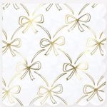 16 Tovaglioli Bianchi con Fiocchi Oro