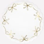 8 Piatti Bianchi con Fiocchi Oro