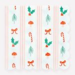 16 Tovaglioli Piccoli Natale Rosso Rosa e Verde