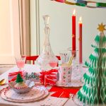 8 Bicchieri Natale Rosso Rosa e Verde