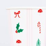 8 Bicchieri Natale Rosso Rosa e Verde