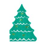 16 Tovaglioli Albero di Natale con Fiocchi