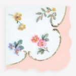 16 Tovaglioli Piccoli Bouquet Fiori Rococò