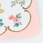 16 Tovaglioli Piccoli Bouquet Fiori Rococò