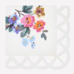 16 Tovaglioli Piccoli Bianchi con Fiori e Intreccio